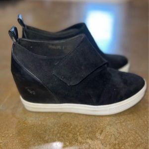 Ccocci Black Wedge Velcro Sneakers Size 8